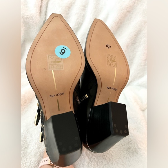 DOLCE VITA Ronnie Ankle Boots Black Leather Women’s Size 6 - Picture 5 of 8